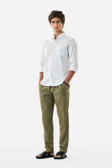 Wafty Olive Linen Trouser
